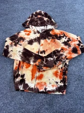 Prana Women's Jacket Size Large Cotton Tie dye Hooded Zip up Jacket