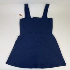 PINK Victoria  s Secret Rib Square Neck Active Sleeveless Dress Dark Blue Size XL