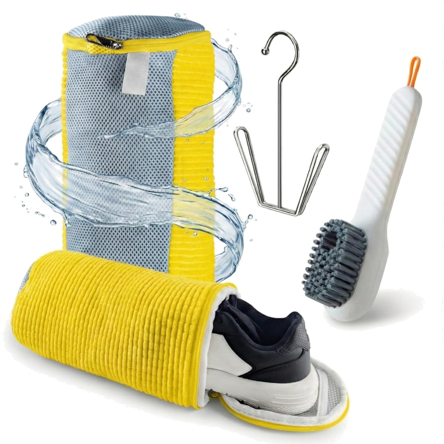 Sac lavage chaussures machine anti-choc et son cintre de séchage suspendu