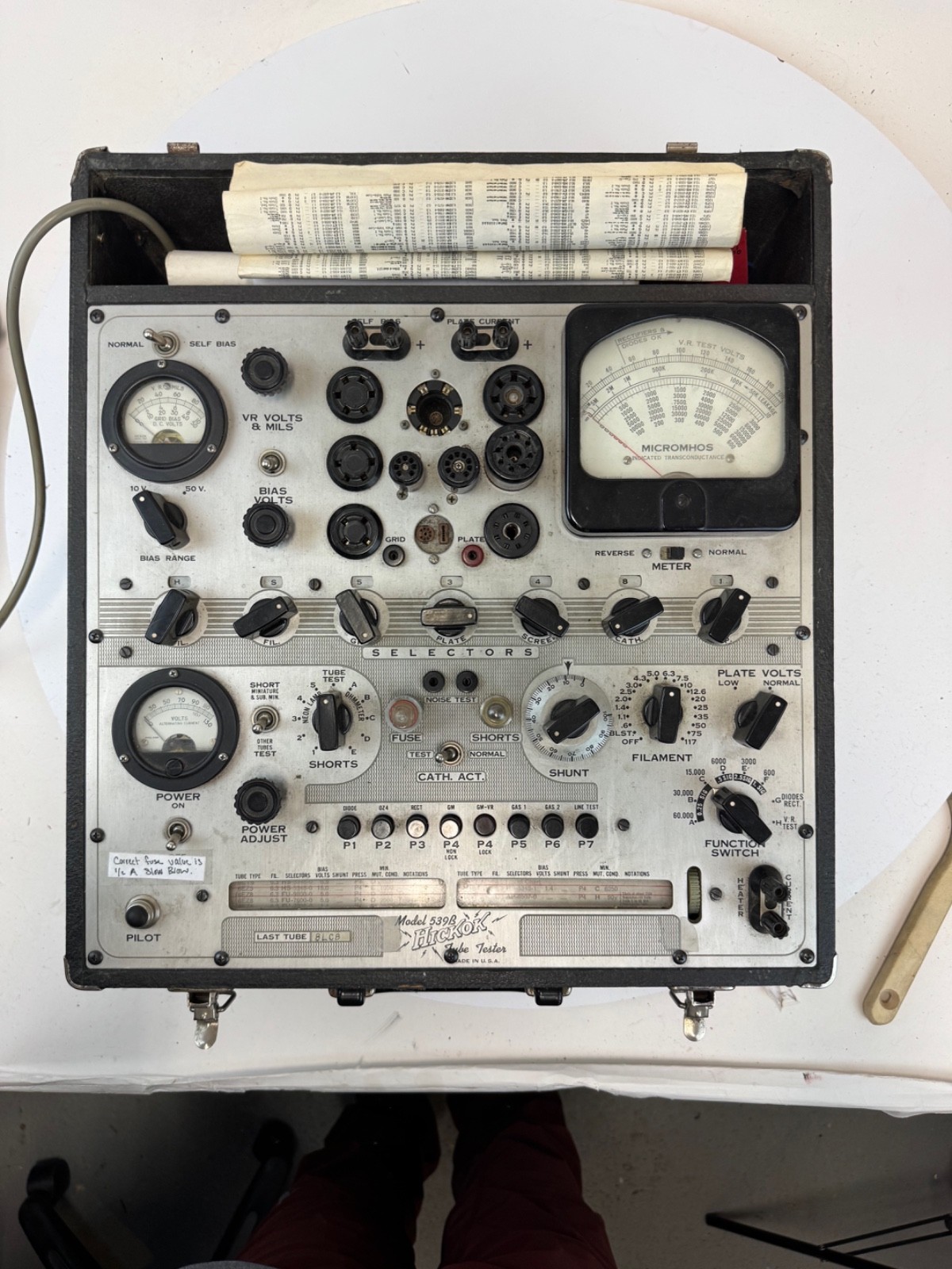 Hickok Tube Tester 539b USA Vintage