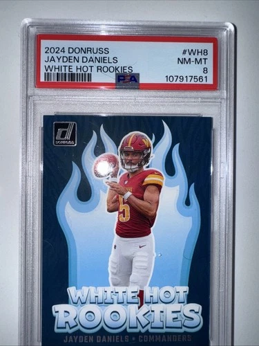 2024 Panini Donruss Jayden Daniels White Hot Rookies #WH8 PSA 8 NM-MT