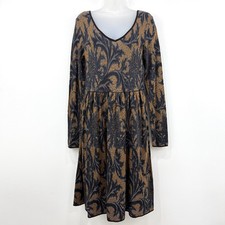 Peruvian Connection Dress Women's M Traced Vine Boho Hippie Pima Cotton Knit