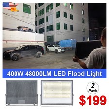 2Pack 400W Outdoor LED Flood Lights 48000 Lm Super Bright AC110-277V Floodlights