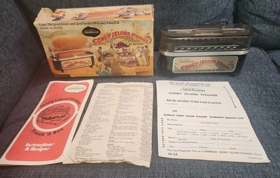 Vintage Sunbeam Coney Island Frank   N Bun Hot Dog Steamer Original Box Working