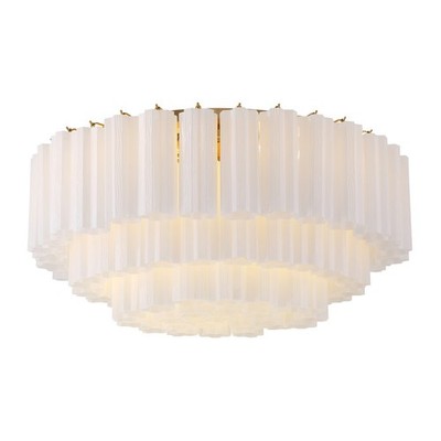 Crystorama Lighting Group White Addis 16 Light 32''W Flush - Brass