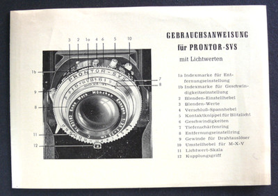 BEDIENUNGSANLEITUNG / INSTRUCTIONS FOR USE: FÜR PRONTOR-SVS MIT 1 SEPARATEM ADDITIV BE