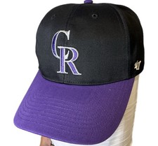 Colorado Rockies MLB Black Purple 47 Brand Clean Up Relaxed Fit Strapback Hat