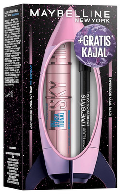 Maybelline New York XMAS Set Sky High Waterproof Black Mascara & Expression Kaja