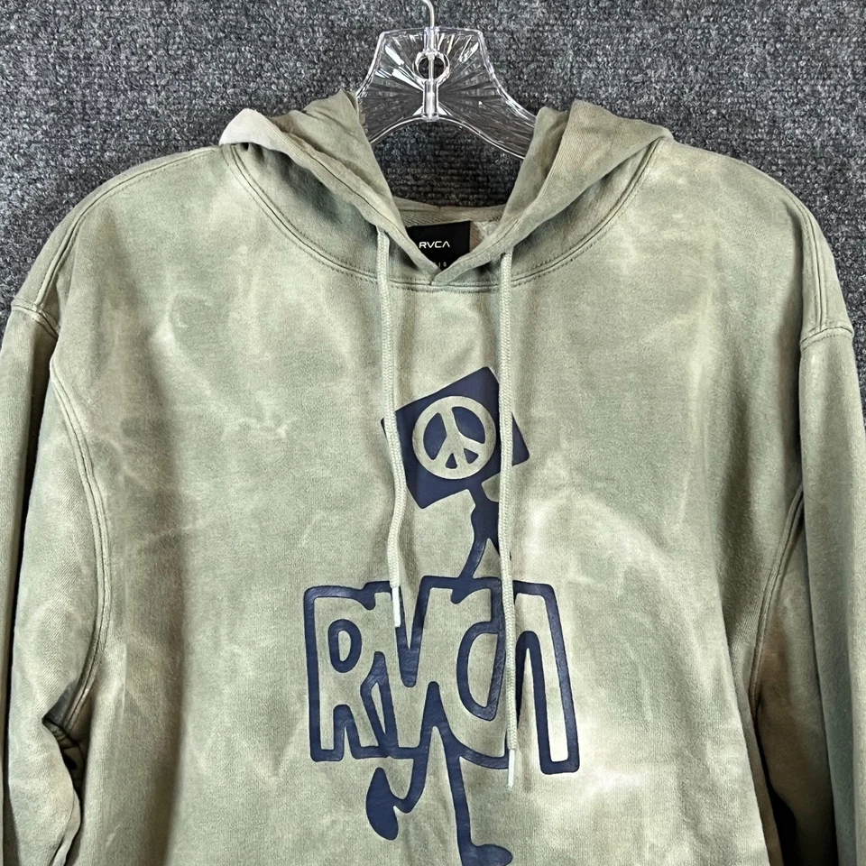 Sudadera con Capucha RVCA Peace Sign | LS | Verde | Tie Dye | Ropa de Calle Patinador | L Foto 4 de 4