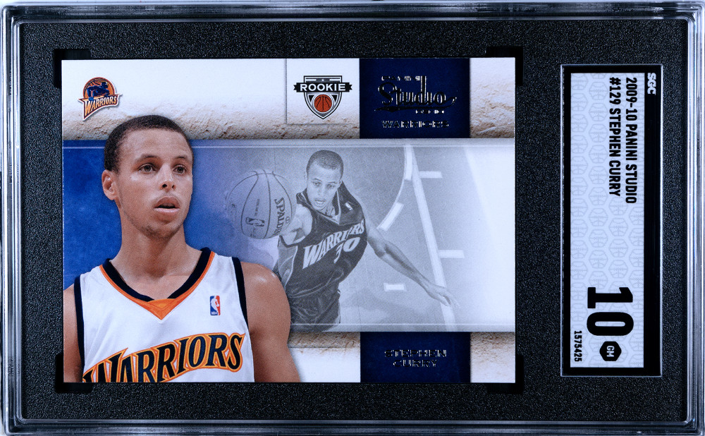2009-10 Panini Studio Rookie Stephen Curry #129 RC SGC 10 Gem Mint Warriors