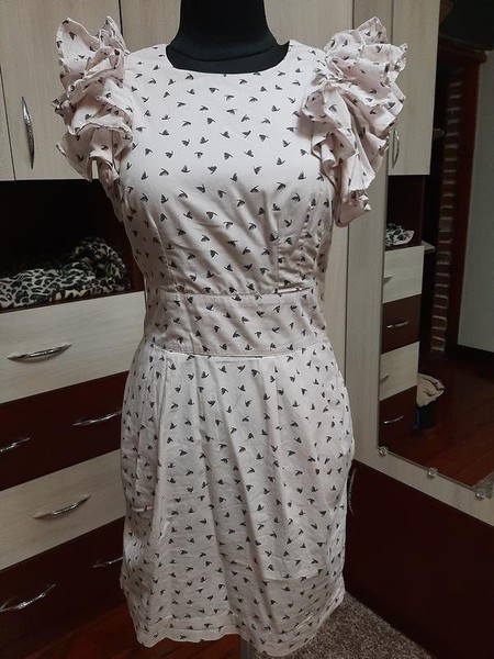Women French Connection Dress Pink Cotton 34 / XS