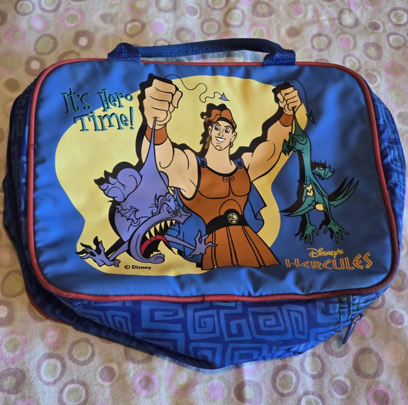 Disney Hercules Blue Insulated Soft Lunch Bag 1990s Vintage