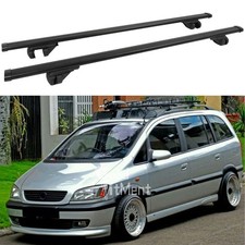 2Pcs 53" Roof Rack Black Crossbars Luggage Carrier For Vauxhall Zafira A T98