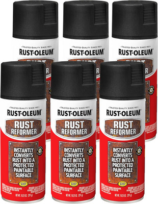 248658-6PK Stops Rust Reformer Spray Paint, 10.25 Oz, Black, 6 Pack