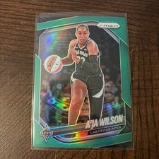 2025 Panini WNBA Prizm A'ja Wilson Green Prizm #76 Las Vegas Aces