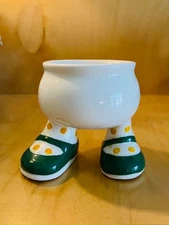 Carltonware Lustre Egg Cup Legs Green Shoes spot socks Carlton Ware England