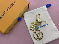 Authentic Louis Vuitton Facettes Key Ring Gold LV Logo Bag Charm