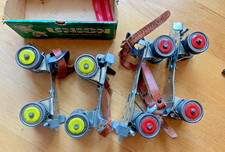 Vintage 1960s 70s Union Hardware 4 5 Adjustable Metal Roller Skates w/5 Keys