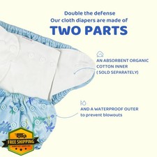 BISENKID Waterproof Reusable Swim Diaper Cover Outer Green S1