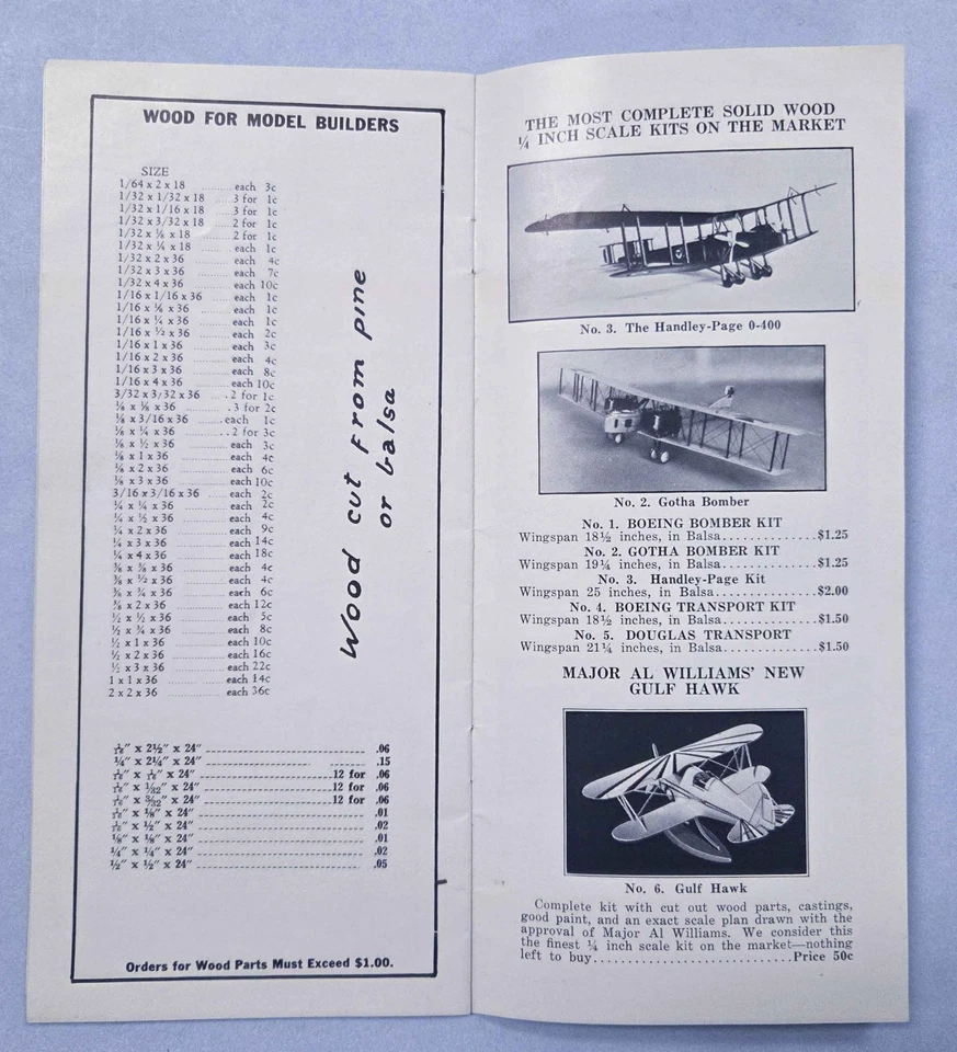 RARO CATÁLOGO DE COMPAÑÍA DE AVIONES MODELO HALCÓN 1939-O MODELO GA FERROCARRIL + KITS DE AVIÓN Foto 3 de 4