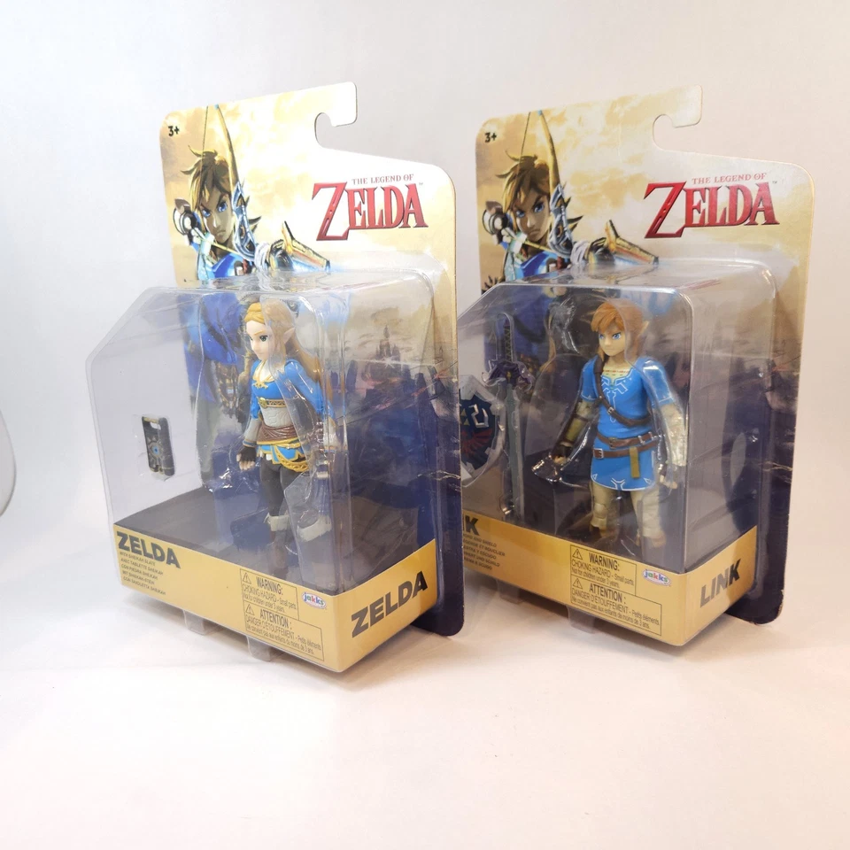 Juego de 2 figuras de acción de juguete Nintendo The Legend of Zelda Link y Zelda de 4 pulgadas Foto 4 de 4