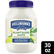 Hellmann's Plant Based Mayonnaise Spread Dressing Condiments, 30 fl oz Jar