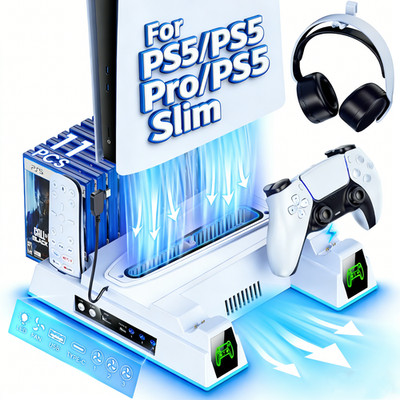 PS5/Slim/Pro Cooling Station for PlayStation 5 PS5 Pro/Slim Disc & Digital