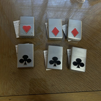 #ad #ad 2006 Limited Edition Cigarette Lighter Black Club Diamond Heart Silver Lot Of 6 $64.99