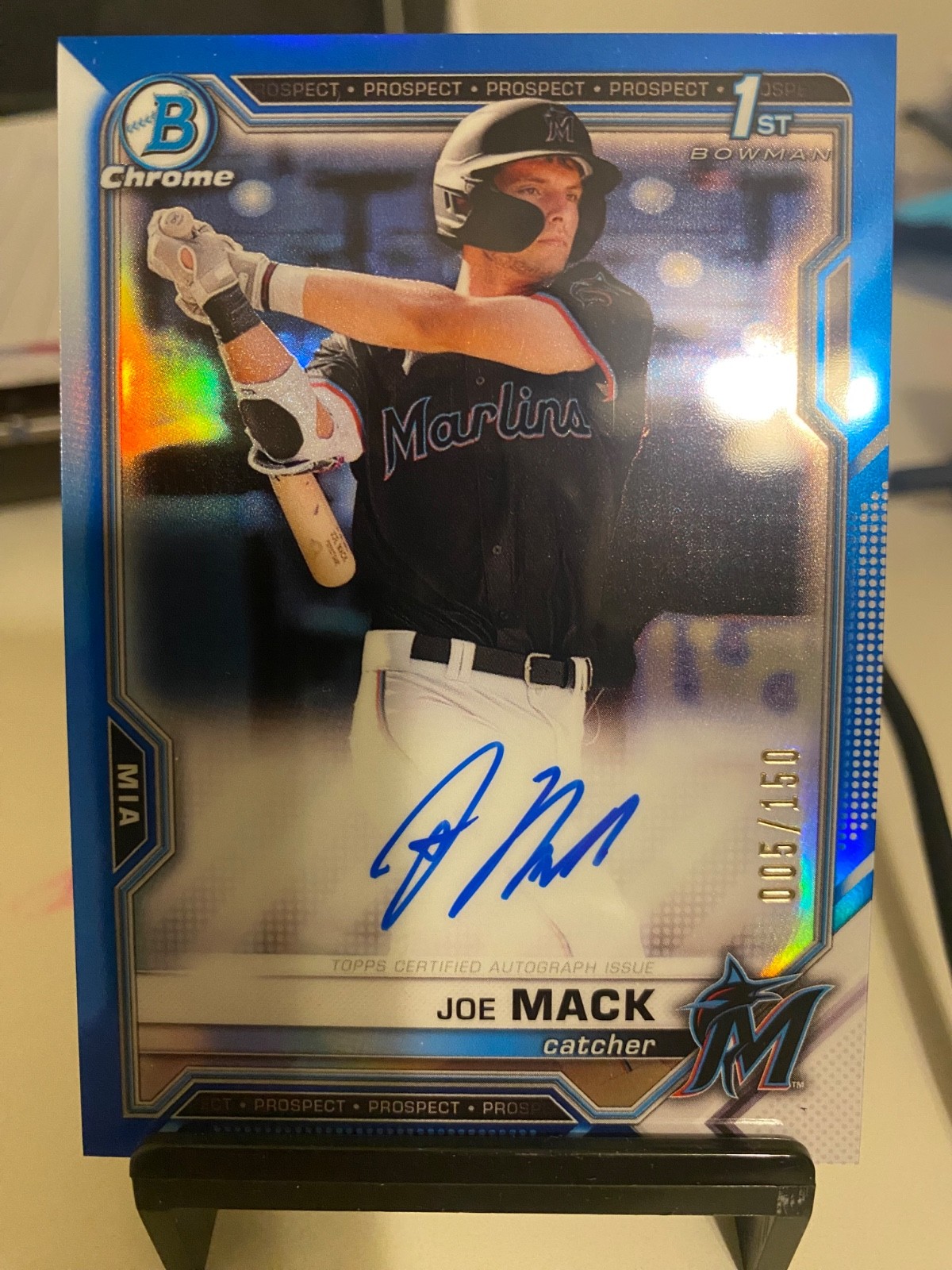 Joe Mack 2021 1st Bowman Chrome Auto #CDA-JMA True Blue Refractor /150