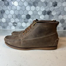 LL BEAN Signature Boots Brown Leather JACKMAN Camp Moc Toe Chukka Mens Size 11 D