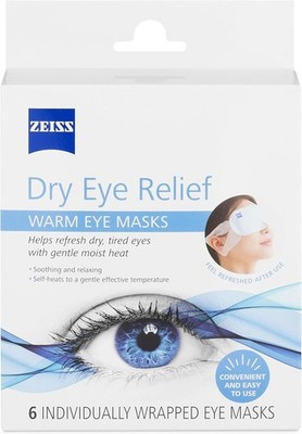 ZEISS Dry Eye Relief Warm Compress Eye Masks, 18 Count Individually Wrapped