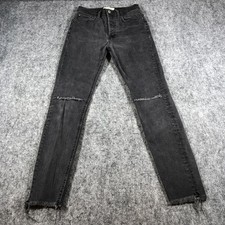 Free People We The Free Jeans Womens 27 High-Rise Skinny Distressed Raw Hem