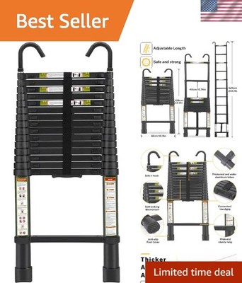 Telescopic Ladder, 20.34FT Aluminum Telescoping Ladder with Stable Hook and N...