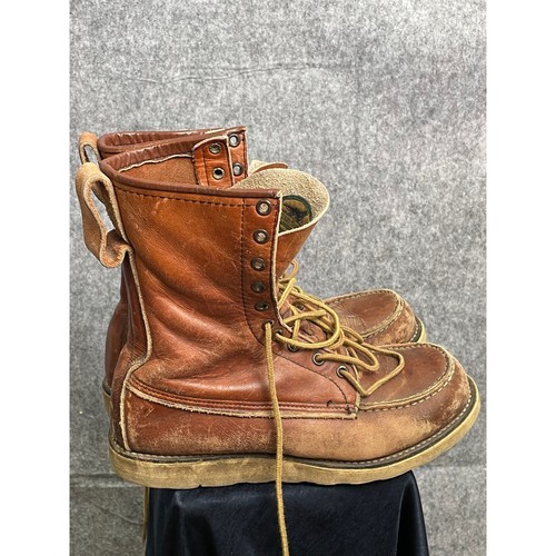 Vintage Red Wing 2913 Union Made Boots Sz 7D Leather Workwear Moc Toe USA Patina - Picture 10 of 14