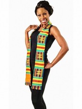 Multi Color African Kente Cloth Stole/Sash. Graduation C-A125