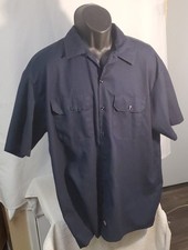 Vintage Dickies Flex Short Sleeve Work Shirt Navy Blue Mens Size XL  Pockets