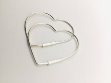 Large Heart Sterling 925 Silver 3cm 30mm Hoop Sleeper Earrings