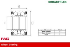 FAG Moyeu Kit Roulement de Roue pour Mercedes-Benz Vito Boîte Mixto W639 Viano