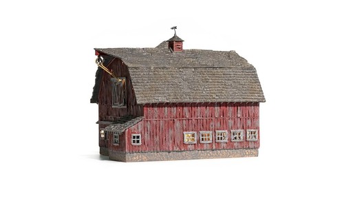 Woodland Scenics HO Scale ~ Built & Ready With LED ~ Old Weathered Barn ~ BR5038 - Picture 4 of 8
