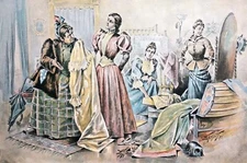 Christmas Shopping Holiday Hardship 1894 SELLING LAST YEARS CLOTHES Puck Print