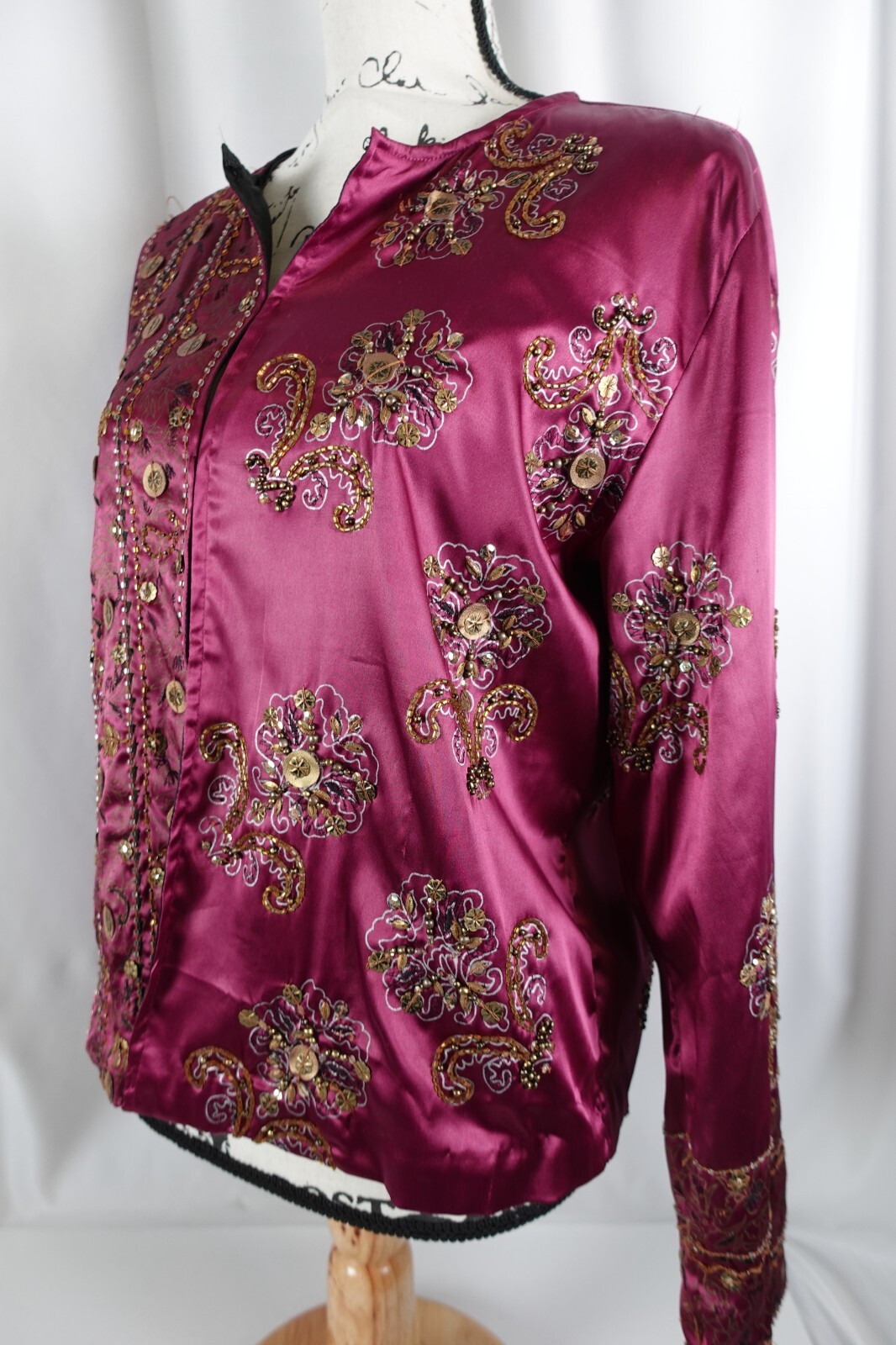 Chicos Women's Hook Loop Jacket Size 2 Jeweled Gy… - image 11