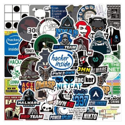   50 Piece New Hacker Darkweb Style Sticker Bomb Set Laptop Decor