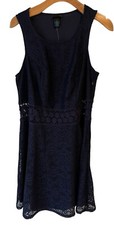 Rue + Sleeveless Midi Dress Womens Size 1X Rue 21 Navy Blue Floral Lace Crochet