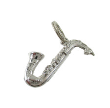 .925 Sterling Silver Saxophone Pendant Charm Vintage