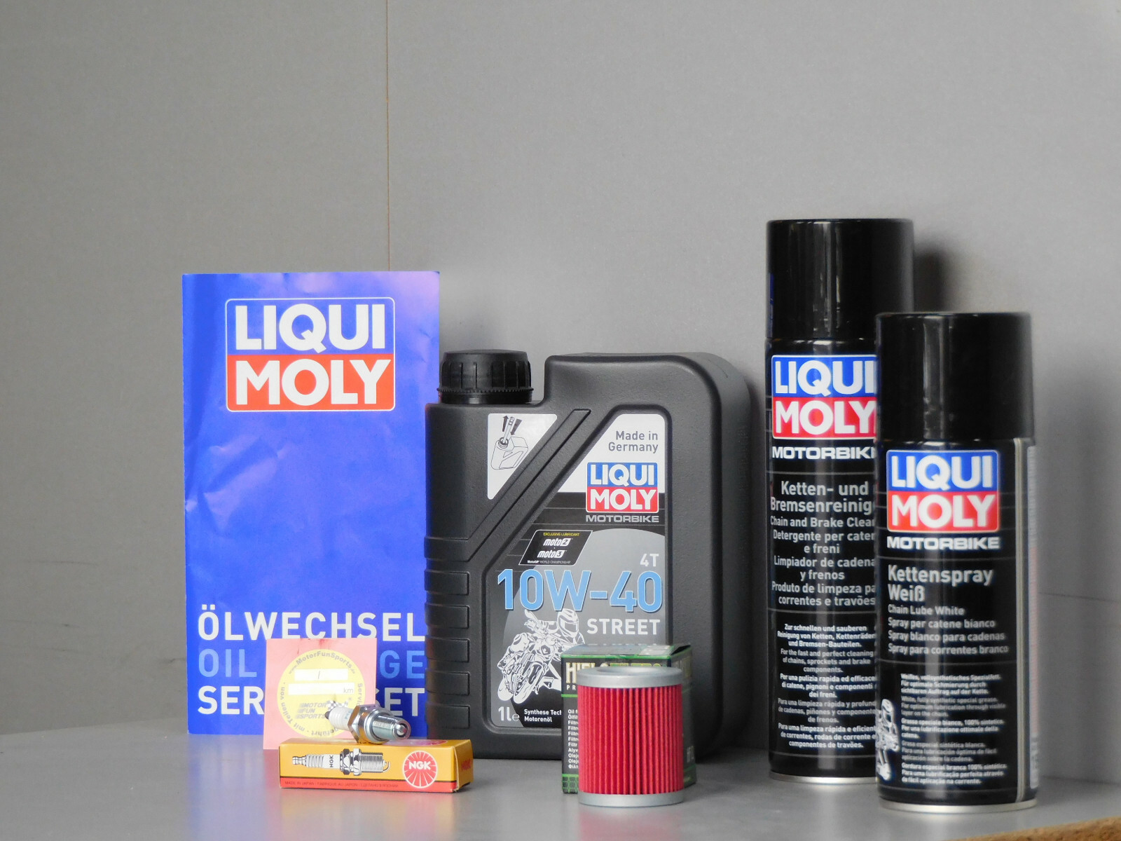 Maintenance Set Suzuki RV 125 Van Van Oil Filter Spark Plug Inspection Service