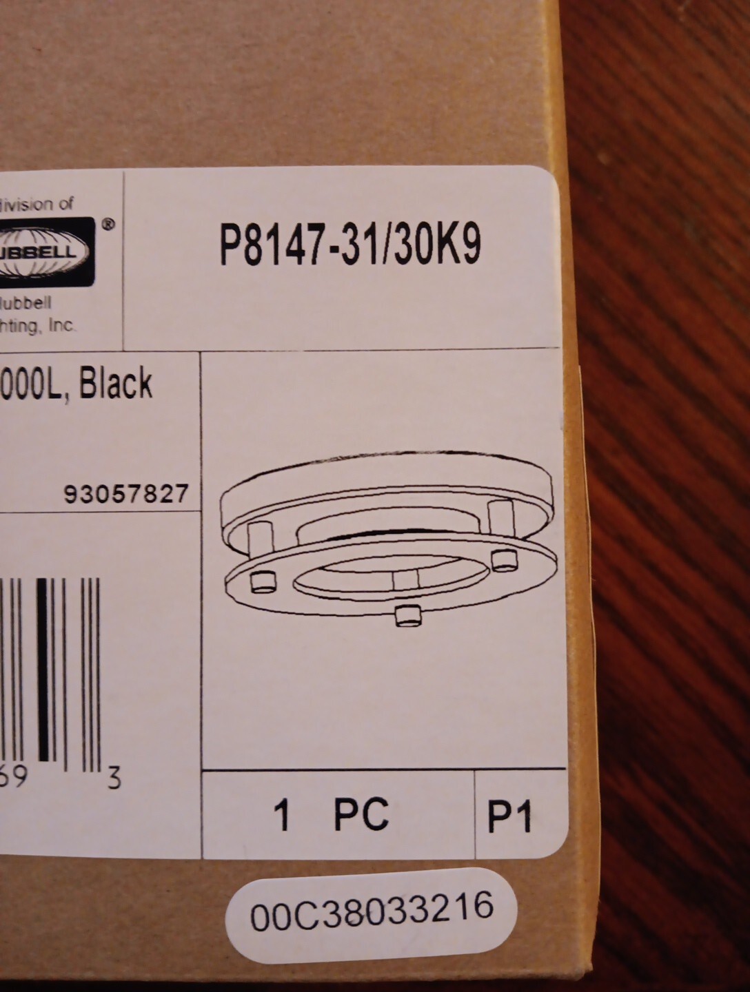 Progress Lighting Black 7" LED Flush Mount Ceiling Light Metal Glass 1126 Lumen