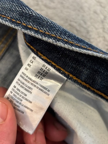 American Eagle Jeans Mens 31x32 (32x32) Loose Fit Blue Dark Wash Denim Casual - Picture 4 of 7