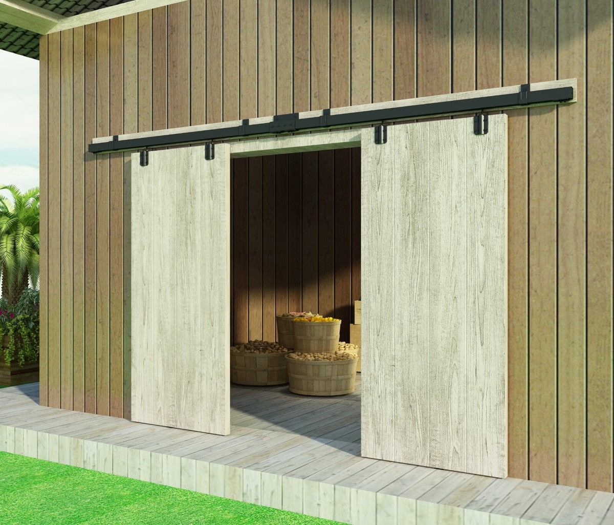 Outdoor Sliding Barn Door Hardware Heavy Duty Sliding Barn Door