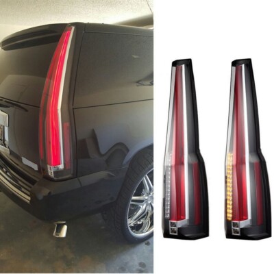 LED Tail Lights For 2007-2014 GMC Yukon Chevrolet Tahoe Suburban Red Clear Lens