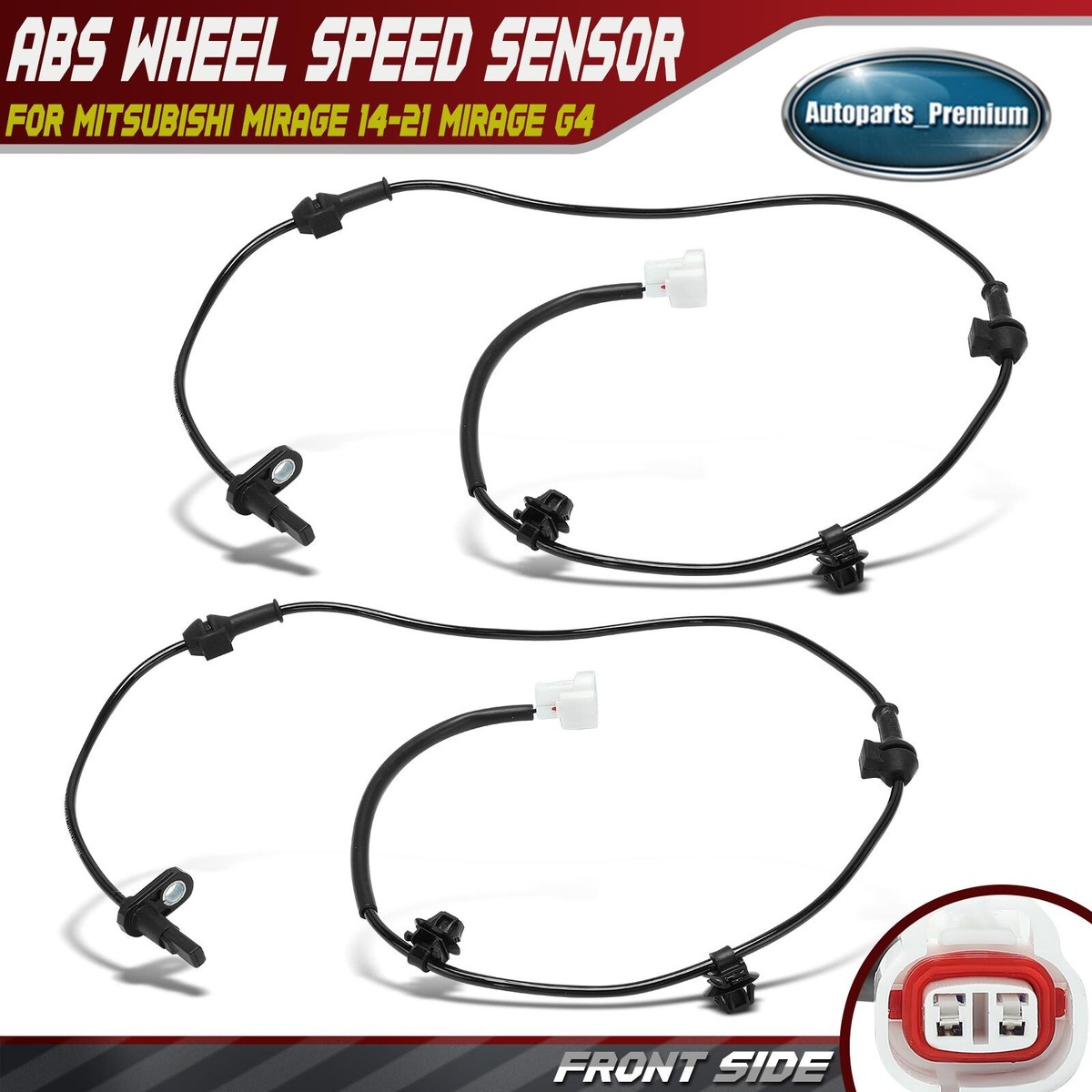 Front LH & RH ABS Wheel Speed Sensor for Mitsubishi Mirage
